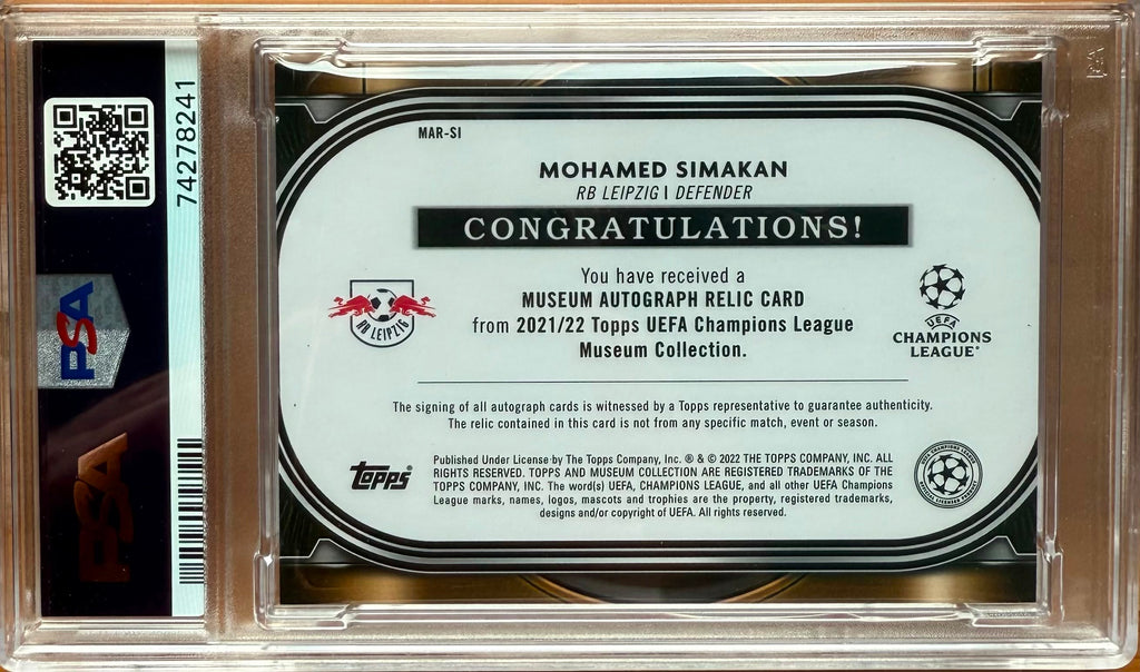 PSA 9 2021-22 MUSEUM COLL.UCL
MOHAMED SIMAKAN
MUSEUM AUTO.RL-RUBY 18/25