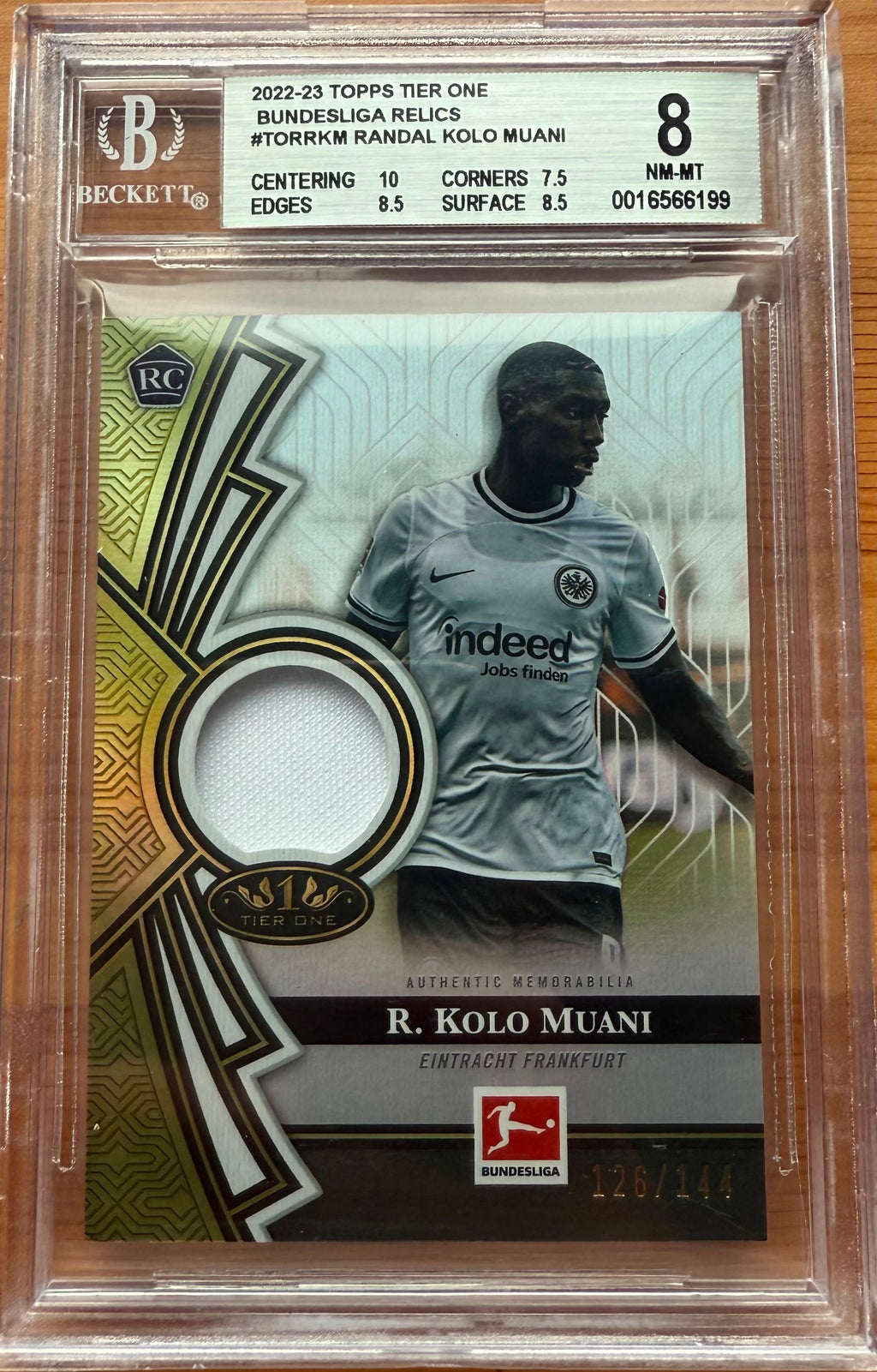 Beckett 8 2022-23 TOPPS TIER ONE
BUNDESLIGA RELICS
#TORRKM RANDAL KOLO MUANI 126/144