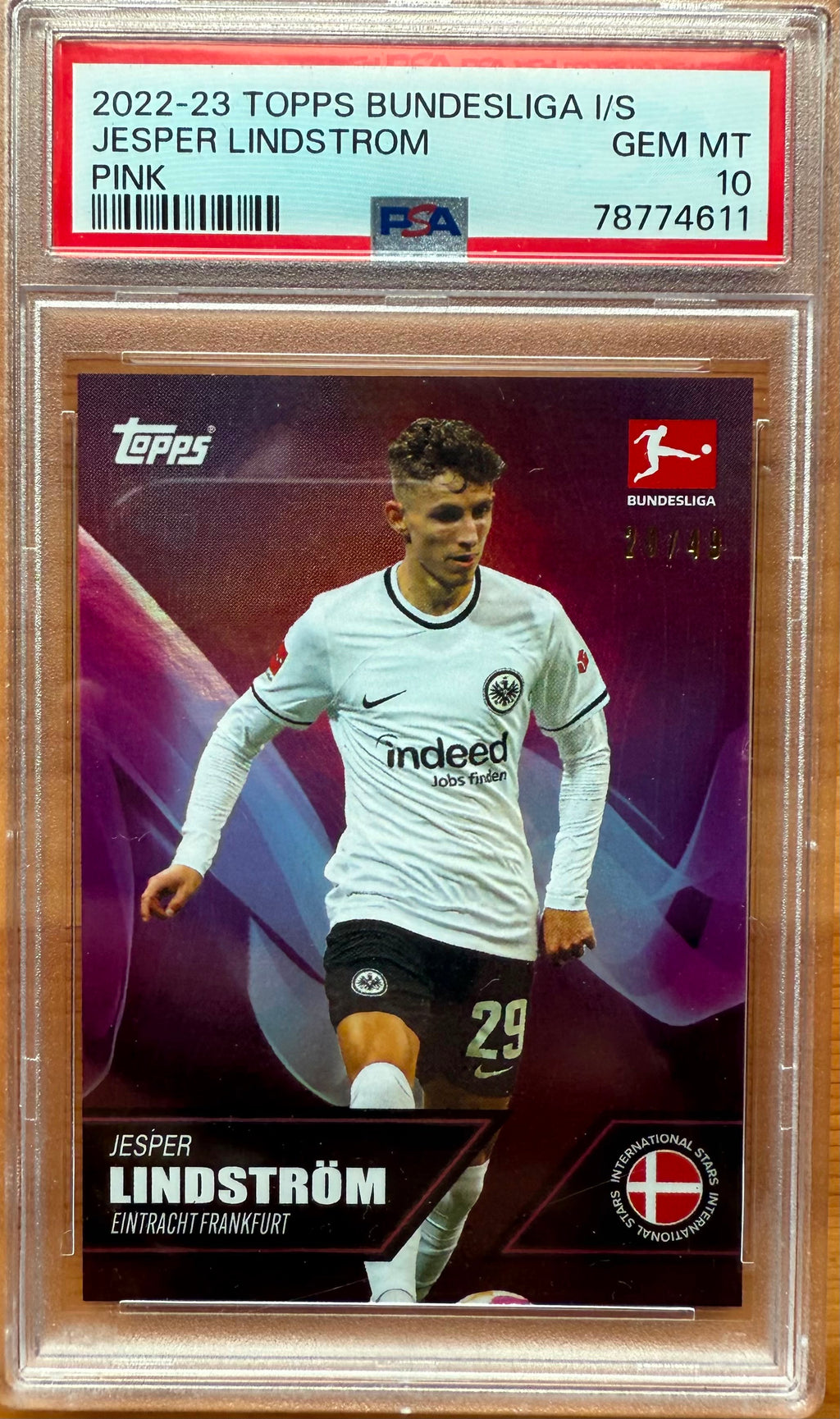 PSA 10 2022-23 TOPPS BUNDESLIGA I/S
JESPER LINDSTROM
PINK 20/49