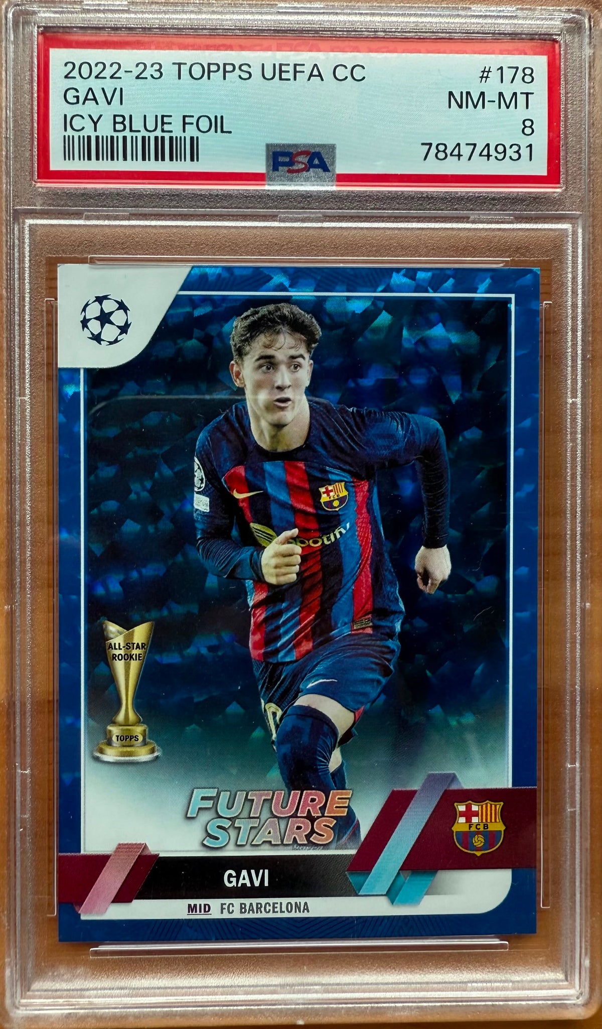 PSA 8  2022-23 TOPPS UEFA CC
GAVI
ICY BLUE FOIL 59/99