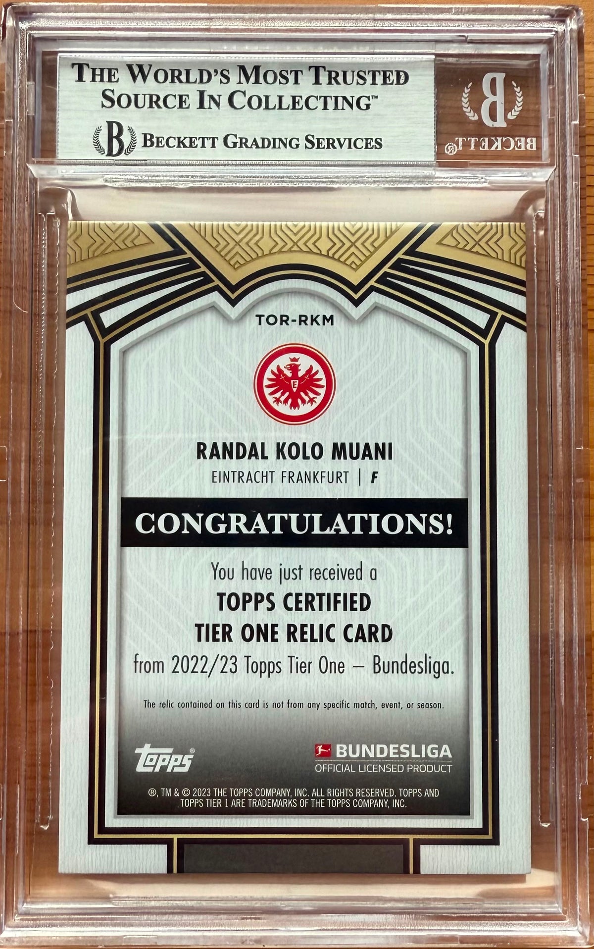 Beckett 8 2022-23 TOPPS TIER ONE
BUNDESLIGA RELICS
#TORRKM RANDAL KOLO MUANI 126/144