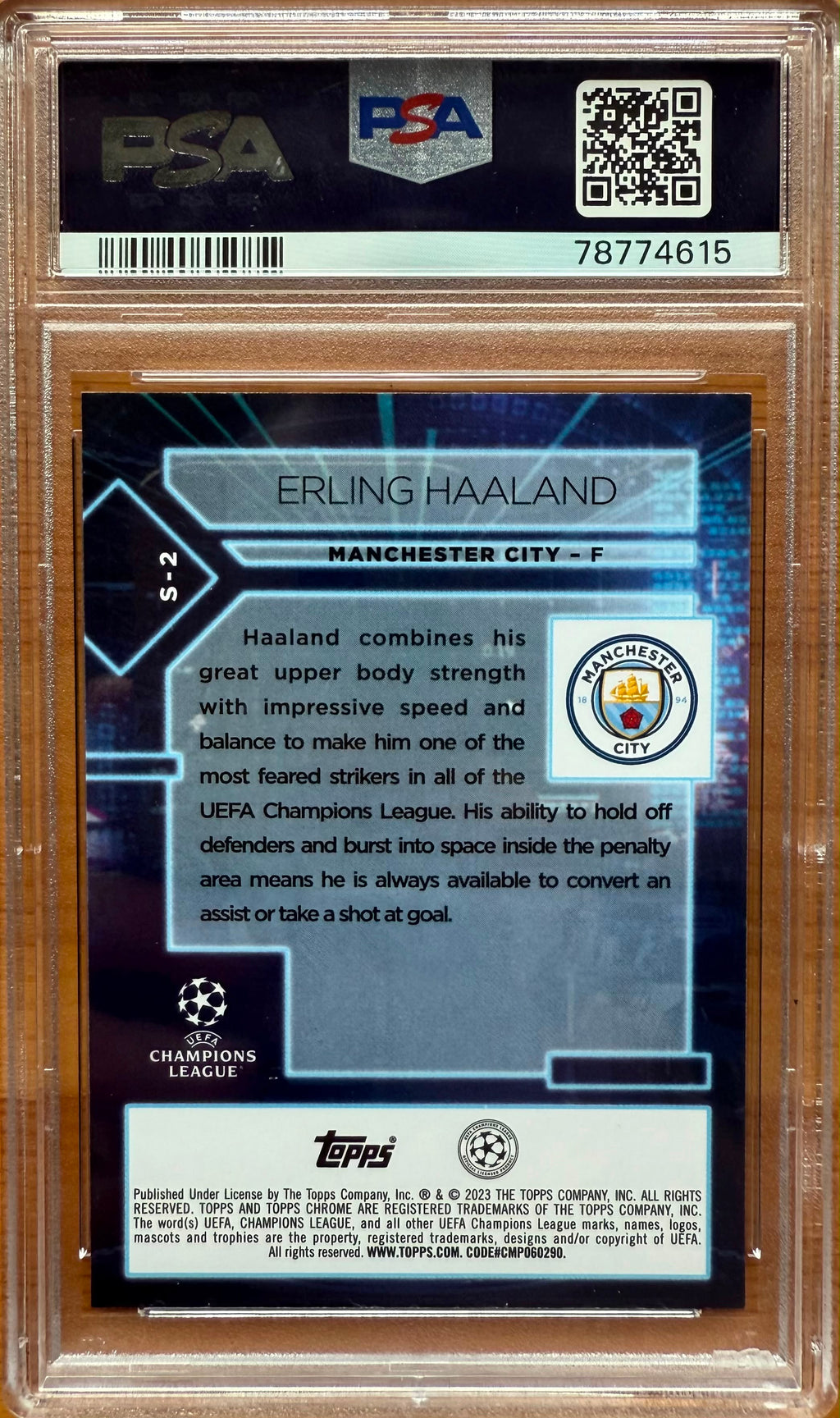PSA 9  2022-23 TOPPS CHROME UCC
ERLING HAALAND
SPECIMEN