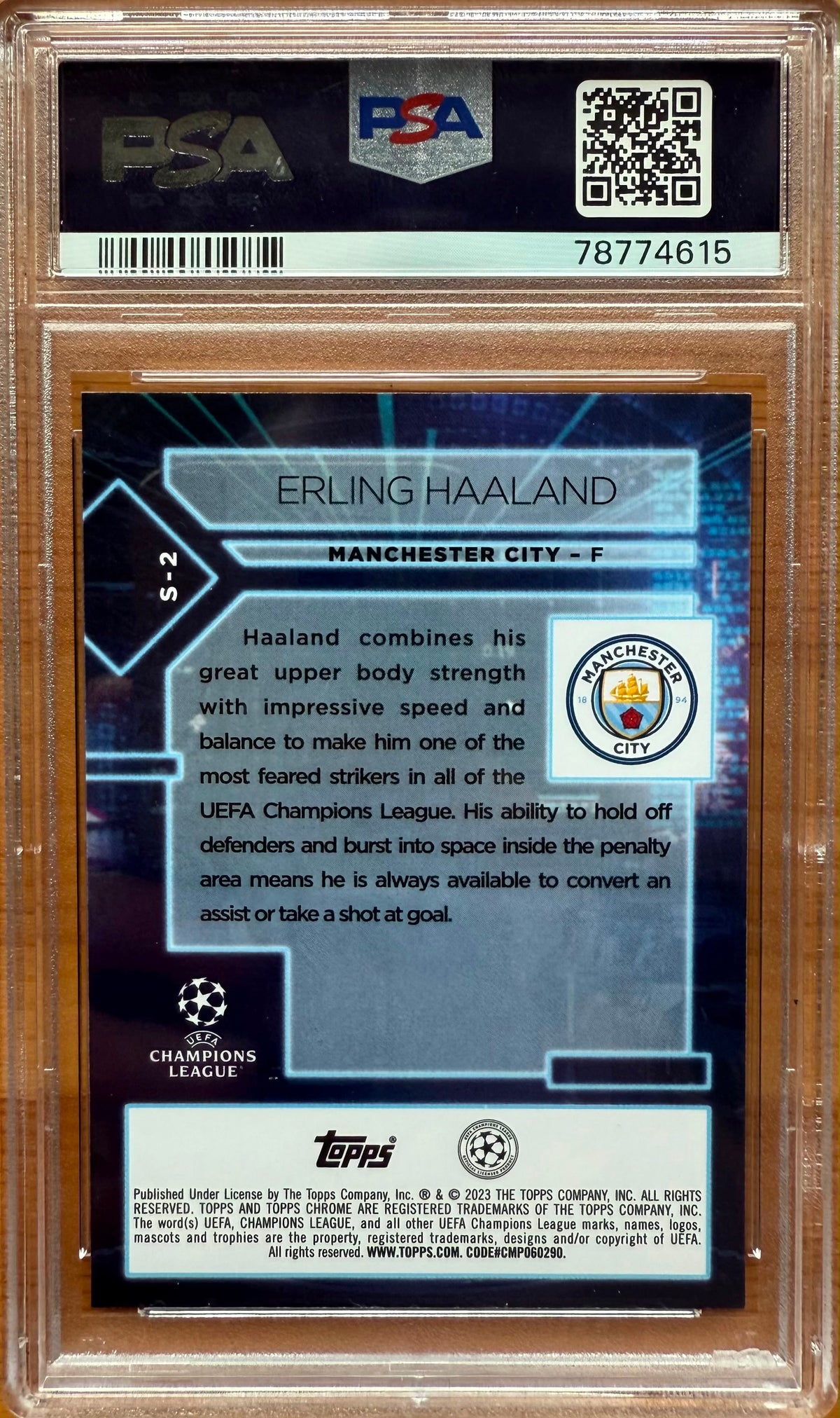 PSA 9  2022-23 TOPPS CHROME UCC
ERLING HAALAND
SPECIMEN