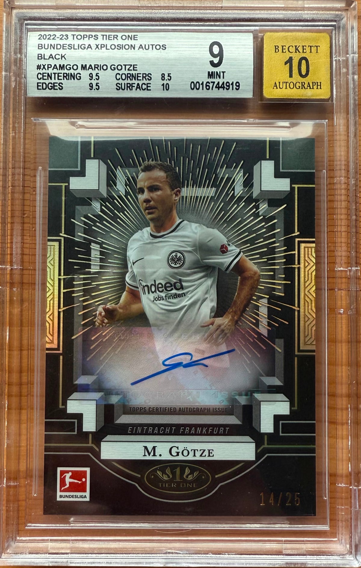Beckett 9 Auto 10 2022-23 TOPPS TIER ONE
BUNDESLIGA XPLOSION AUTOS
BLACK
#XPAMGO MARIO GOTZE 14/25