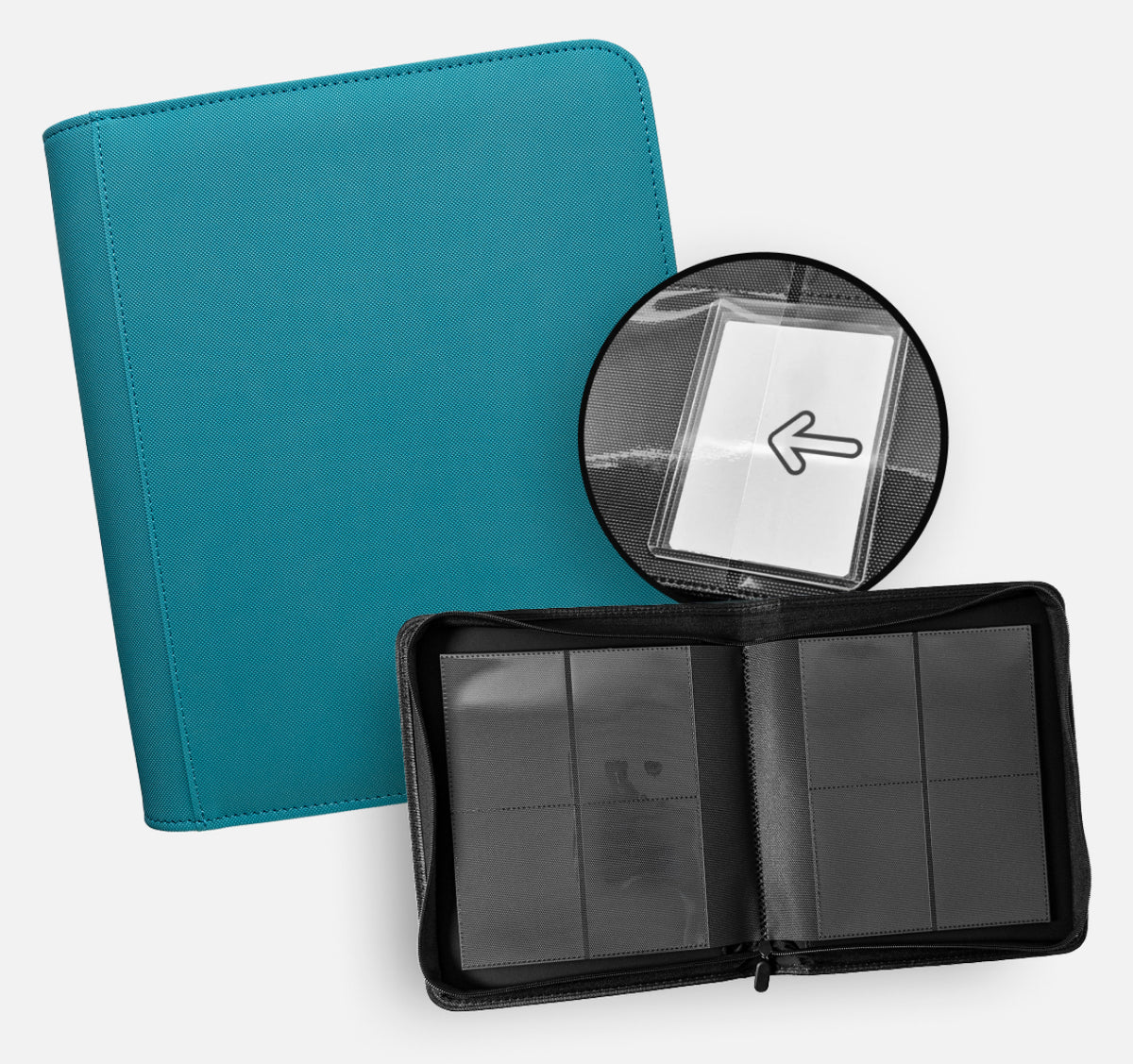 TCG Guru 4- Pocket Toploader Zip Binder
Turquoise
