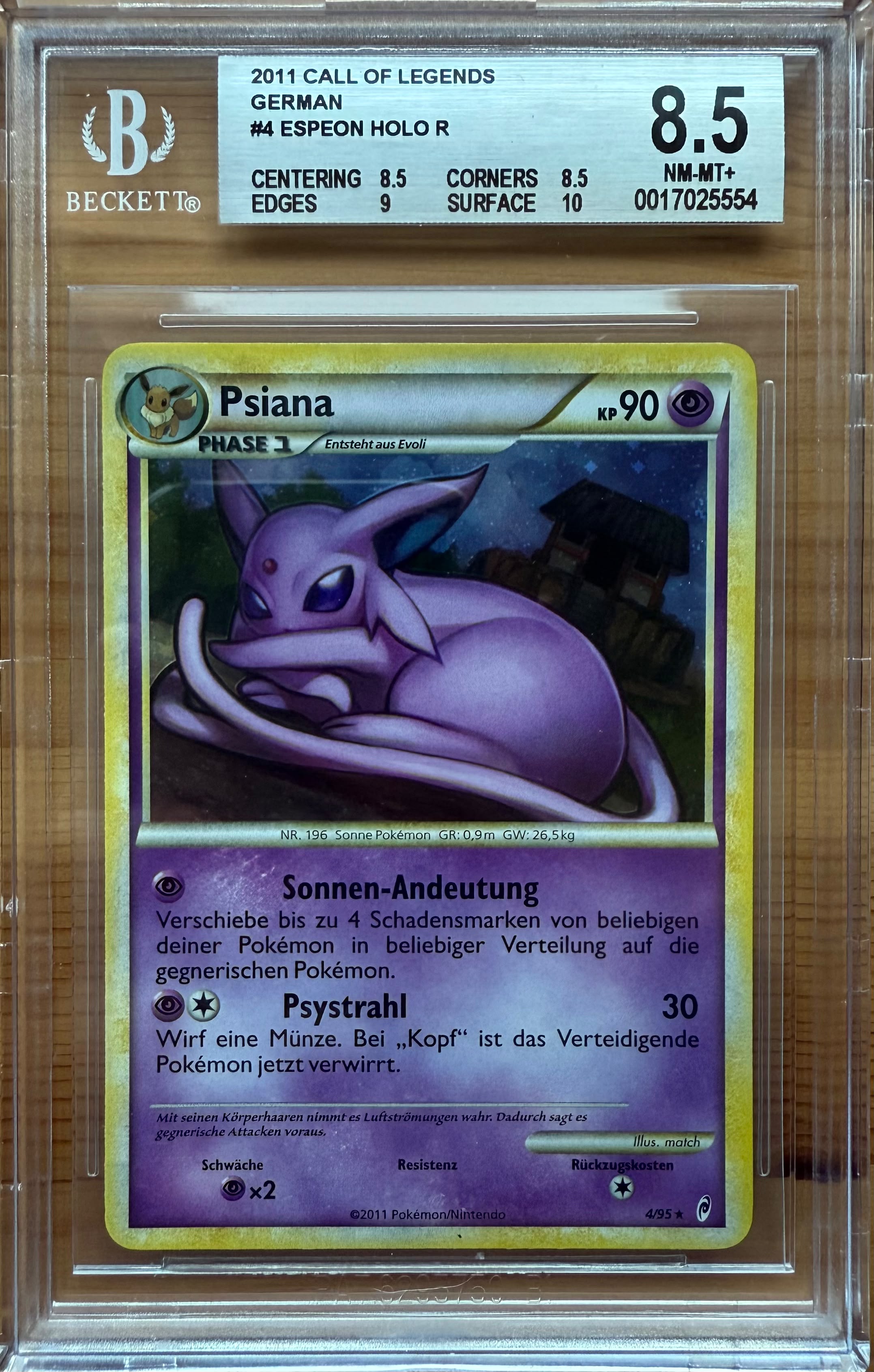 Beckett 8.5   2011 CALL OF LEGENDS
GERMAN
#4 ESPEON HOLO R