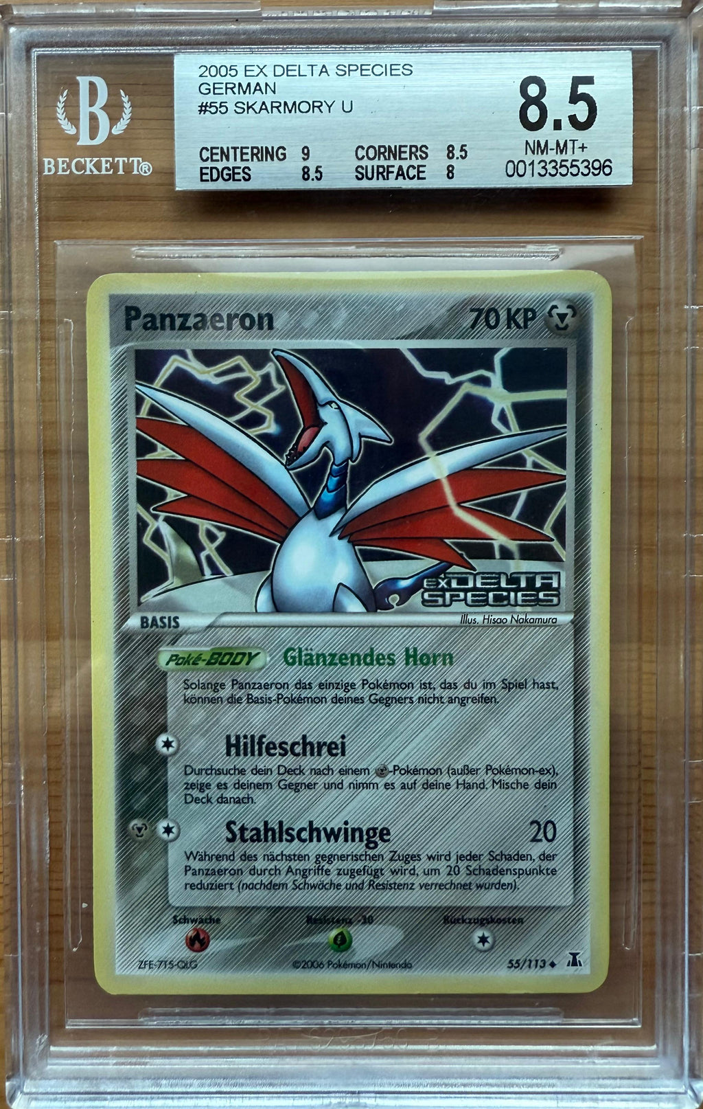 Beckett 8.5  2005 EX DELTA SPECIES
GERMAN
#55 SKARMORY U
