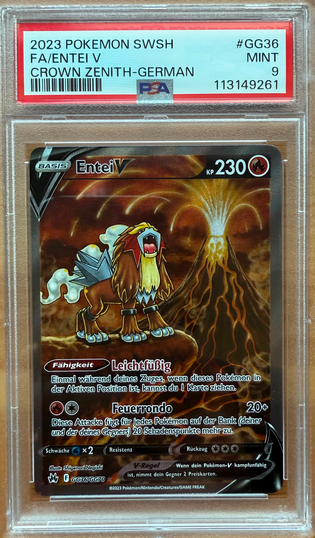 2023 POKEMON SWSH
FA/ENTEI V
CROWN ZENITH-GERMAN PSA 9